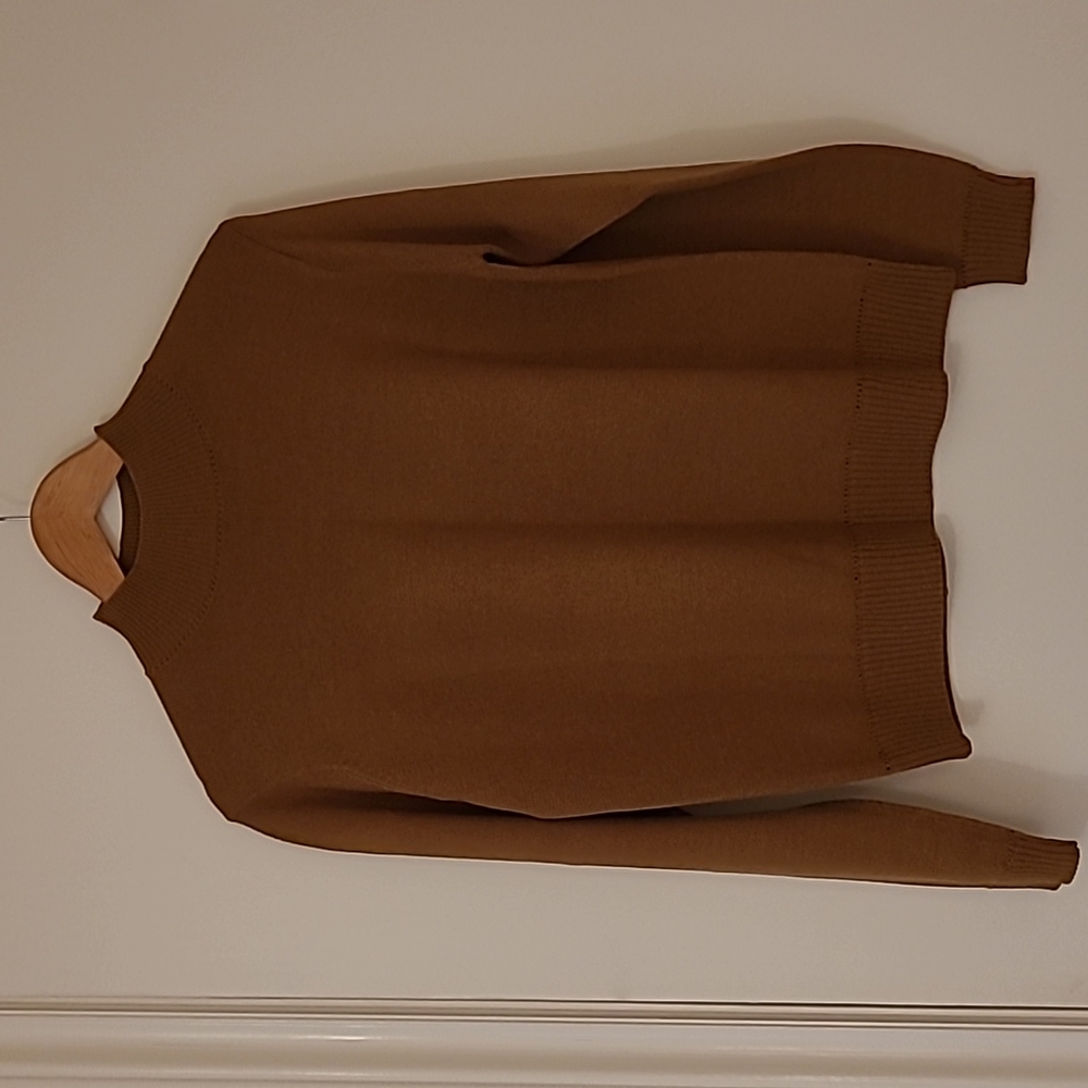 Eric Alexandre, Women's Mock Neck Sweater, Caramel, Size US M
